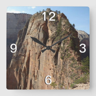 Angels Landing im Zion-Nationalpark Quadratische Wanduhr