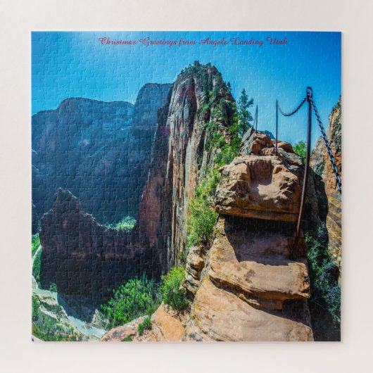 Angels Landing Utah Weihnachtsgrüße Puzzle (Vertikal)