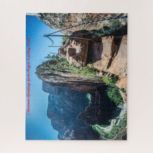 Angels Landing Utah. Weihnachtsgrüße Puzzle (Vertikal)