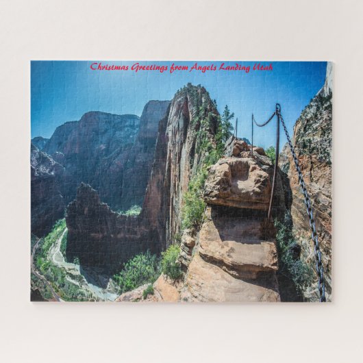 Angels Landing Utah. Weihnachtsgrüße Puzzle (Horizontal)