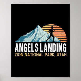 Angels Landing Wanderweg Vintage Zion National Poster