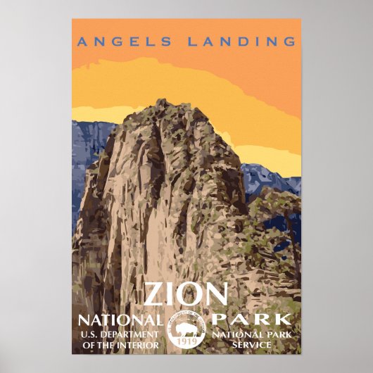 Angels Landing Zion National Park Travel Poster (Vorne)