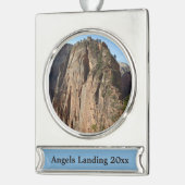 Angels Landung im Zion Nationalpark Banner-Ornament Silber (Links)