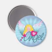 Angels Liebe | Blauer Schimmer Magnet (Vorderseite/Rückseite)
