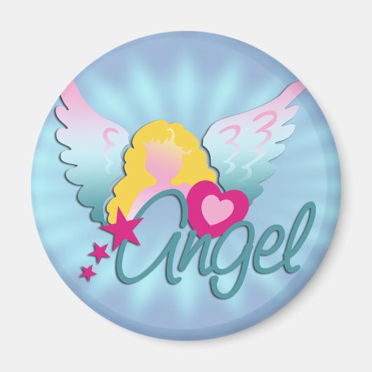 Angels Liebe | Blauer Schimmer Magnet (Vorne)
