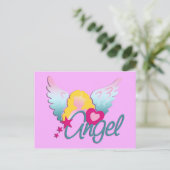 Angels Liebe | hellrosa Postkarte (Stehend Vorderseite)
