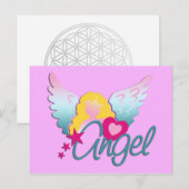Angels Liebe | hellrosa Postkarte (Vorne/Hinten)