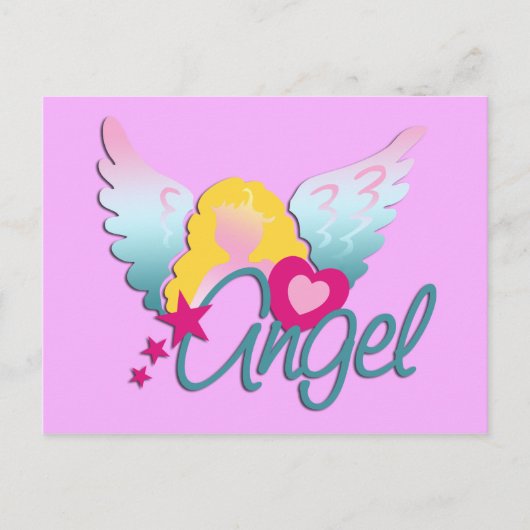 Angels Liebe | hellrosa Postkarte (Vorderseite)
