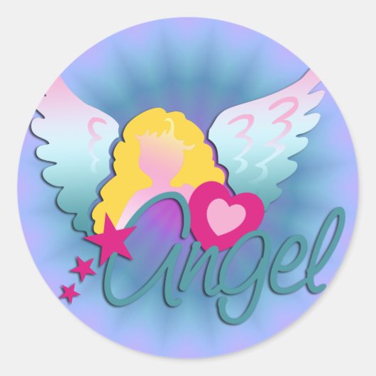 Angels Liebe Runder Aufkleber (Vorderseite)