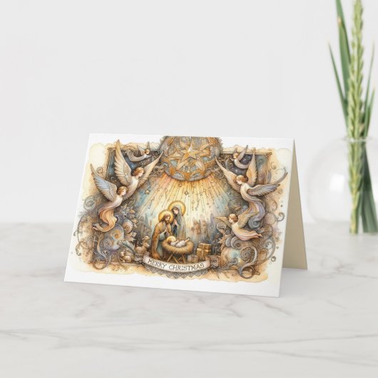 Angels' Lullaby Feiertagskarte (Vorderseite)