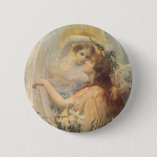 Angel's Message von George Swanstatt, Vintag Art Button (Vorderseite)