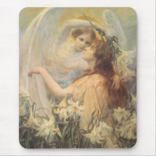 Angel's Message von George Swanstatt, Vintag Art Mousepad