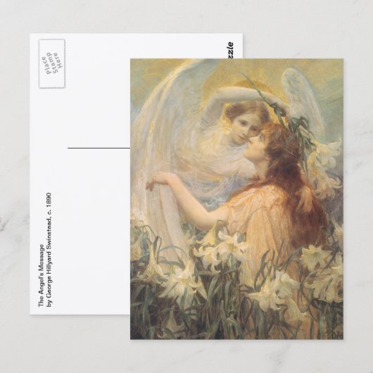 Angel's Message von George Swanstatt, Vintag Art Postkarte (Vorne/Hinten)