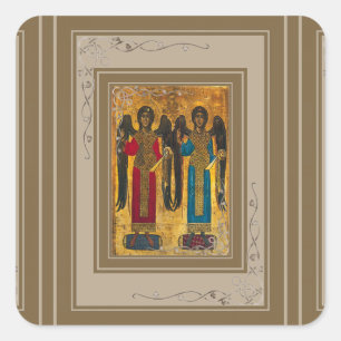 Angels Michael and Gabriel Quadratischer Aufkleber
