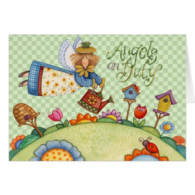 Angels on Duty - Grußkarte (Vorderseite (Horizontal))