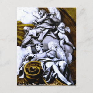 Angels Playing Music Postcard Postkarte