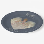 Angels Rejoice Traditional Blue Holiday Pappteller (Schrägansicht)