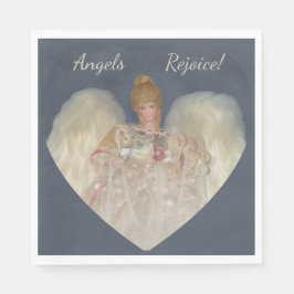 Angels Rejoice Traditional Blue Holiday Serviette