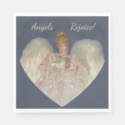 Angels Rejoice Traditional Blue Holiday Serviette (Vorderseite)