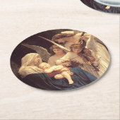 Angels Serenade Mary and Jesus Runder Pappuntersetzer (Angewinkelt)