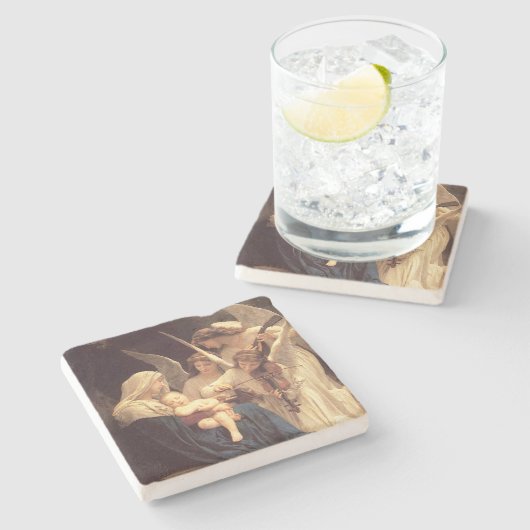 Angels Serenade Mary and Jesus Steinuntersetzer (Seitenansicht)