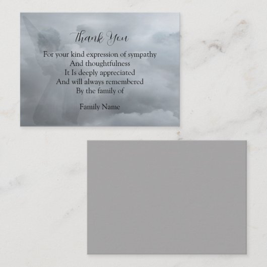 Angel's Shadow Danke Mitteilungskarte (Vorne/Hinten)