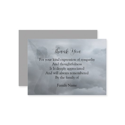 Angel's Shadow Danke Mitteilungskarte (Vorderseite/Rückseite Beispiel)
