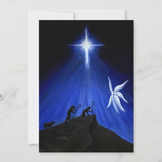 Angels & Shepherds Weihnachtskarte (leere Nachrich Feiertagskarte (Vorderseite)
