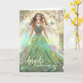 Angels Spaziergang neben Ihnen Heilung Grünwald An Karte (Gelbe Blume)