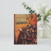 ANGELS SPIELEN MUSIK, Detail, Pergament Postkarte (Stehend Vorderseite)