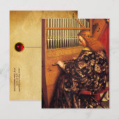 ANGELS SPIELEN MUSIK, Detail, Pergament Postkarte (Vorne/Hinten)