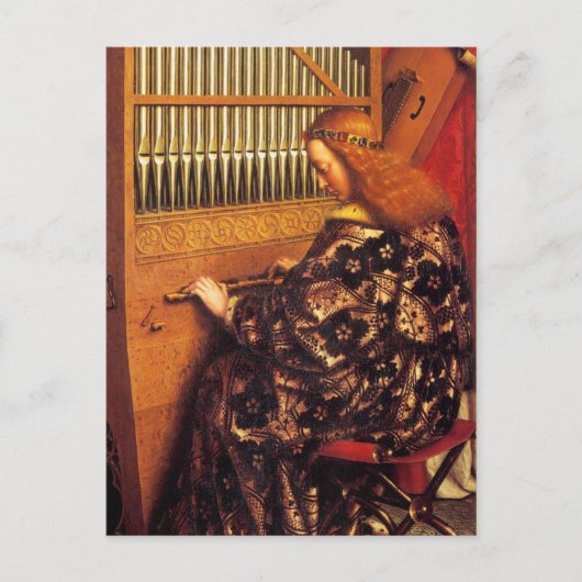 ANGELS SPIELEN MUSIK, Detail, Pergament Postkarte (Vorderseite)