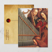 ANGELS SPIELEN MUSIK, Detail, Pergament Postkarte (Vorne/Hinten)