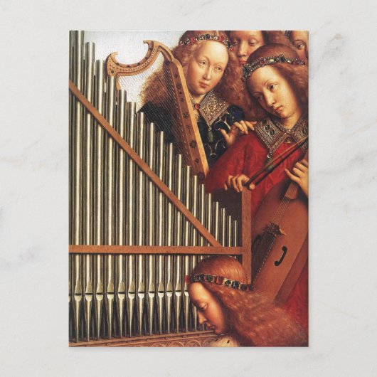 ANGELS SPIELEN MUSIK, Detail, Pergament Postkarte (Vorderseite)