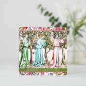 Angels Vintag Floral Remix Feiertagskarte (Stehend Vorderseite)