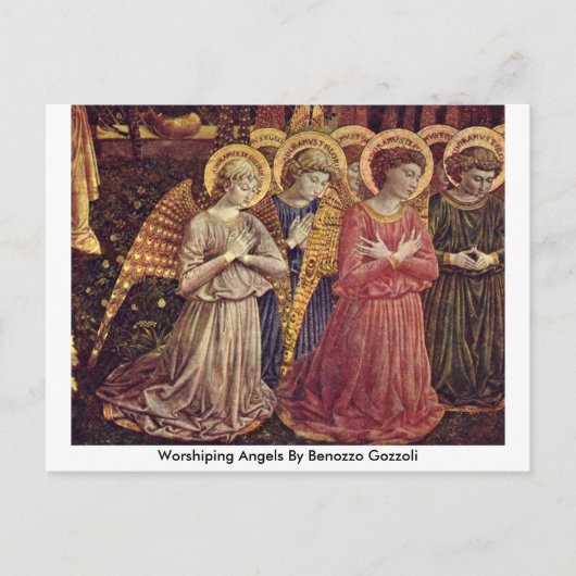 Angels von Benozzo Gozzoli verehren Postkarte (Vorderseite)
