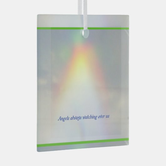 Angels Watching Glasplatz Ornament (Vorderseite Rechts)