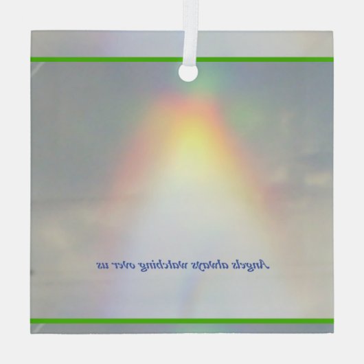 Angels Watching Glasplatz Ornament (Rückseite)