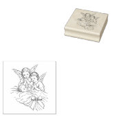 Angels Watching Over Sleeping Baby Religious Gummistempel (Stempel)