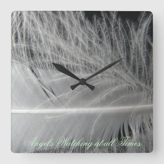 Angels Watching Wall Clock Quadratische Wanduhr (Vorderseite)