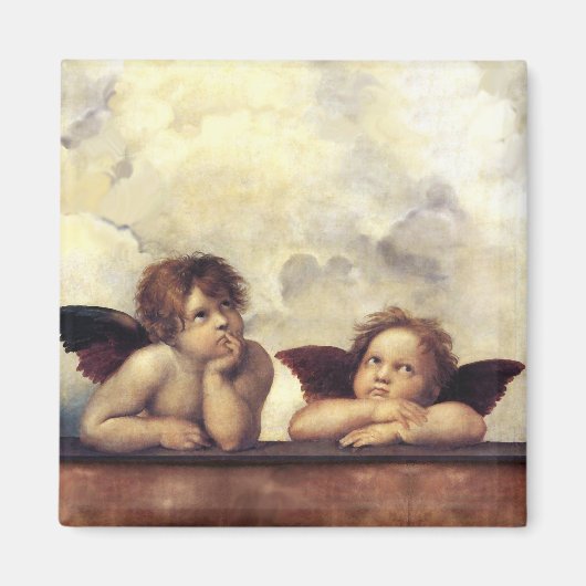 ANGELS / Winged Cherub Raffaello Sanzio Magnet (Vorne)