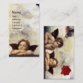 ANGELS Winged Cherub Red Wax Siegel Monogram Visitenkarte (Vorne/Hinten)