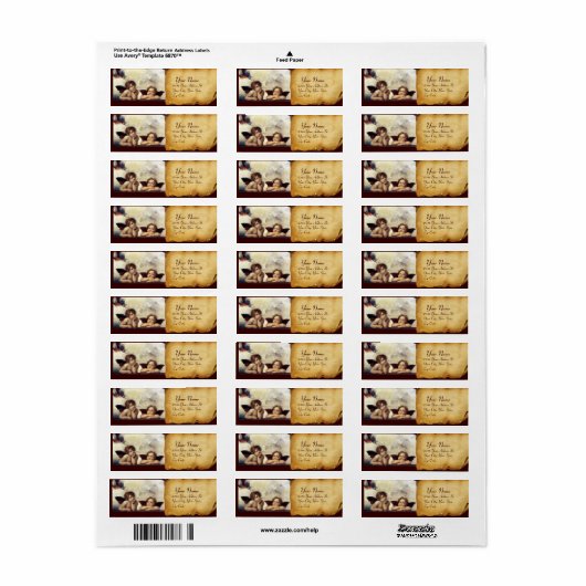 ANGELS / Winged Cherubs, Brown parchment, White (Vorne)