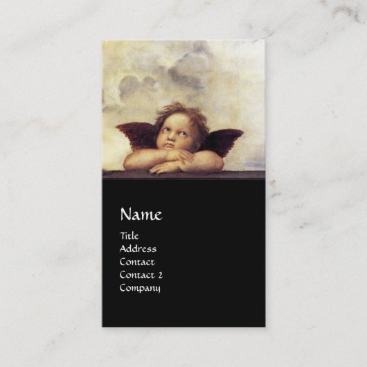 ANGELS Winged Cherubs Monogram Blue Sapphire schwa Visitenkarte (Vorderseite)