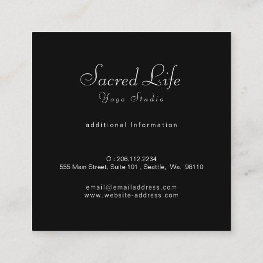 Angels Wings Quadratische Visitenkarte (Rückseite)