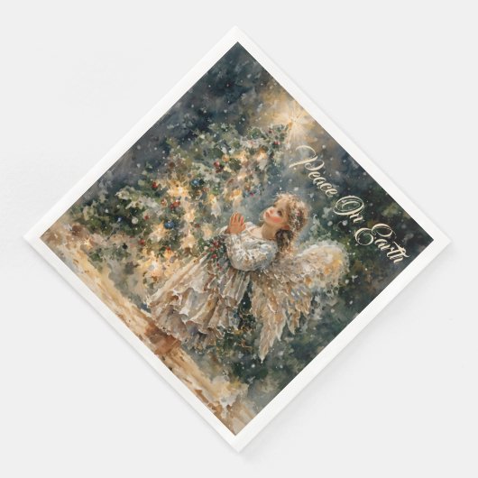 Angel's Wish on Christmas Eve Serviette (Ecke)
