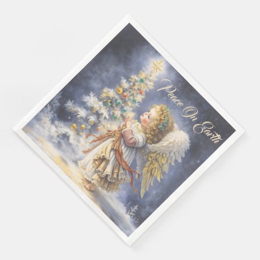 Angel's Wish on Christmas Eve Serviette (Ecke)