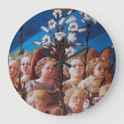 ANGELS WITH WHITE LILIES GROßE WANDUHR (Vorderseite)
