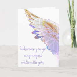 Angels With You Angel Lavender Gold Wing Greeting Karte
