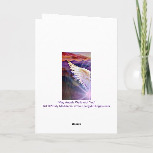 Angels with You Angel Name Faltes Grußkarte Karte (Rückseite)